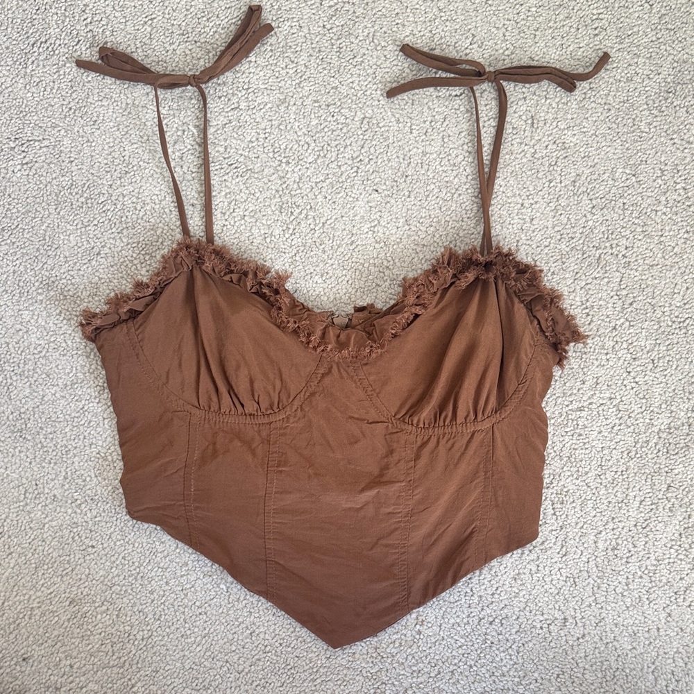Urban Outfitters Brown Crop Top